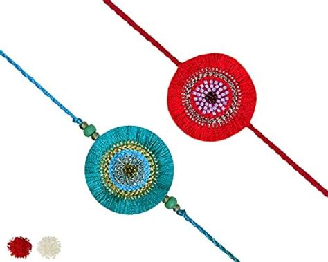 iberry's Rakhi Gift Pack with Set of 2 Rudraksh Rakhi, Greeting Card ...