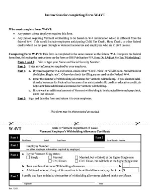 Bill Of Sale Form Vermont Form W-4vt | pdfFiller