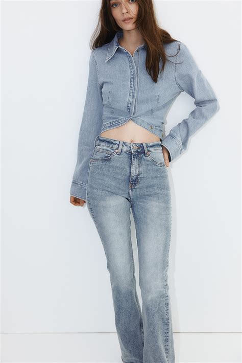 Flared High Jeans - Light denim blue - Ladies | H&M IN