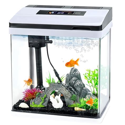 Buraq Mini Digital Aquarium Fish Tank, Smart Touch LED with 7 Color ...