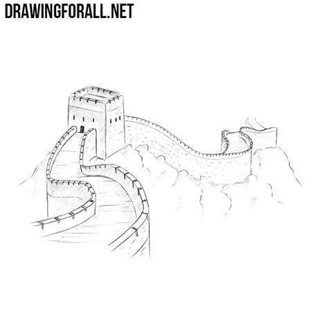 Easy Great Wall Of China Drawing Side View 04 09 2017 learn how to draw ...