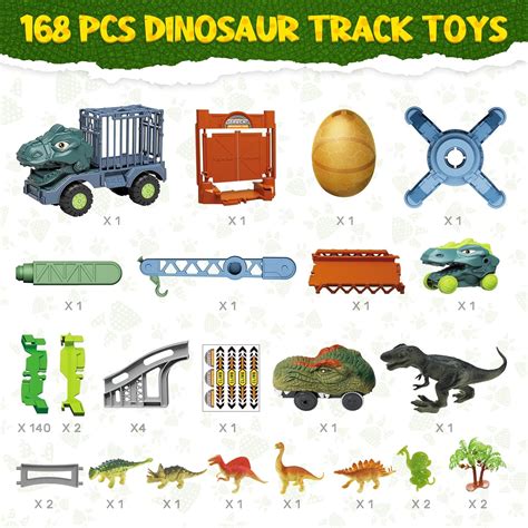 Buy CUTE STONE Dinosaur Toys Race Track, Create A Dinosaur World Road ...