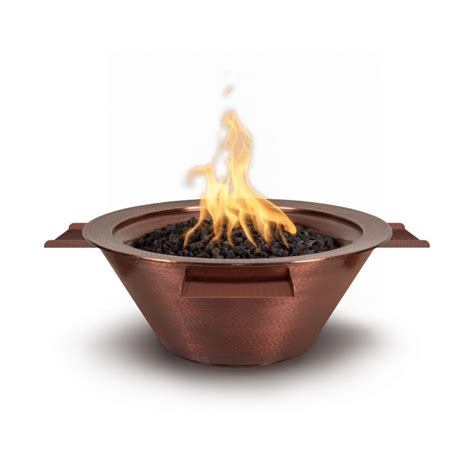 The Outdoor Plus Metal Remi Hammered Patina Copper Fire & Water Bowl ...