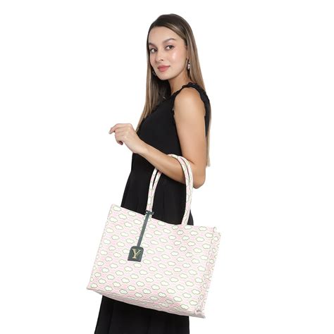 Oversized Pink Printed Tote Bag