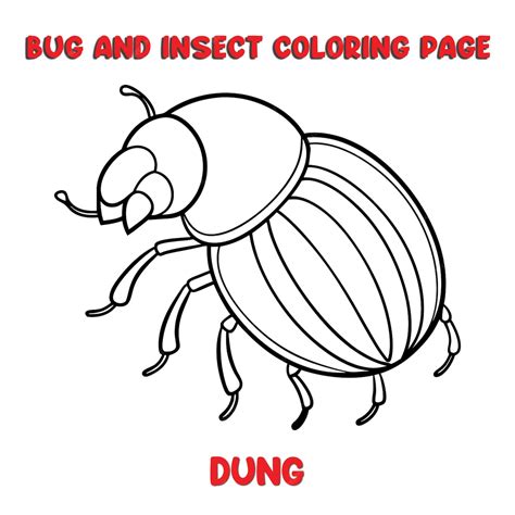 DUNG coloring page for a children bugs coloring book | Premium AI ...