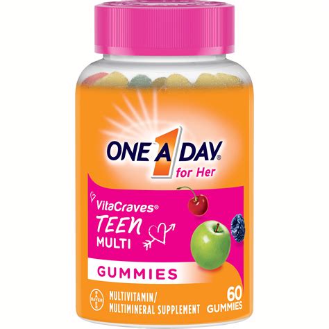 One A Day VitaCraves Teen for Her Multivitamin Gummies Supplement with ...