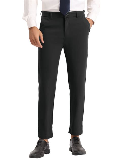 Lars Amadeus Skinny Trouser for Men's Solid Color Flat Front Formal ...