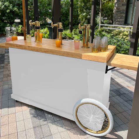 White 5ft Mobile Bar Cart, Beverage Cart, Bar Cart, Mobile Bar ...