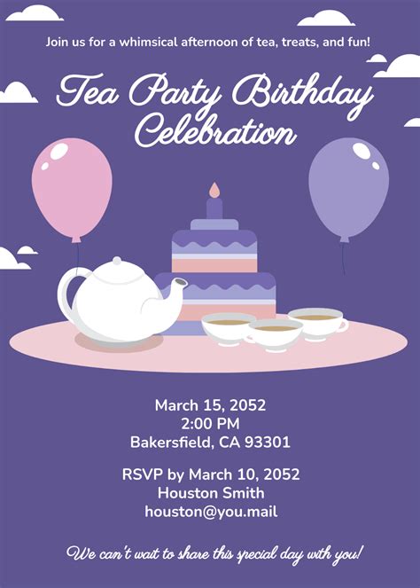 Free Bridgerton Tea Party Invitation Template to Edit Online