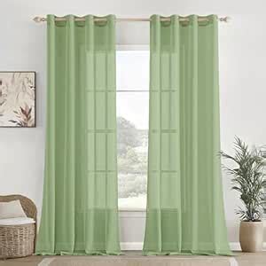 Buy HOMEMONDE Cotton Solid Door Sheer Grommet Curtains, 4.5 Ft, Mint ...