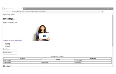 Image result for HTML Forms and Tables