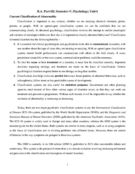 B.A. DSM 5 Classification of Abnormal Behavior Notes - Studocu