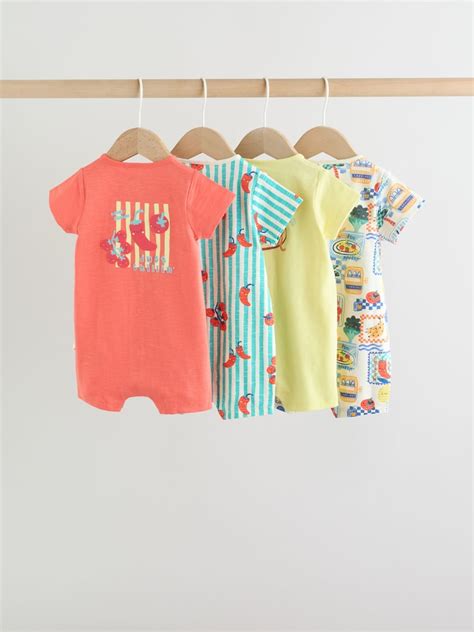 Buy Tomato Print Jersey Baby Rompers 4 Pack from Next India