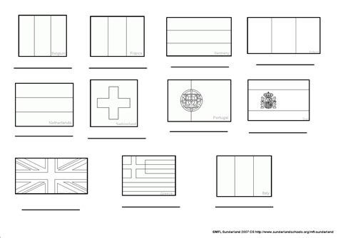 Printable Coloring Spanish Speaking Countries Flags Coloring Pages
