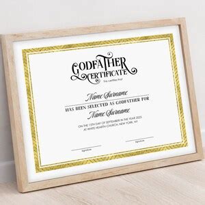 Buy Editable Godmother Godfather Godparents Certificate Template ...