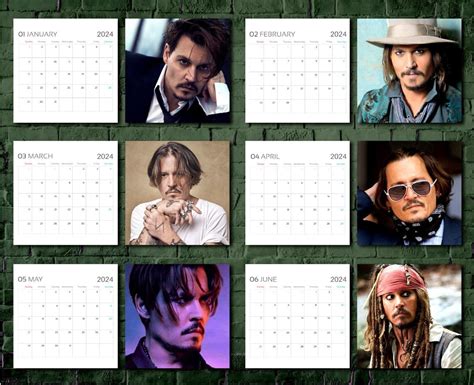 Johnny Depp Calendar 2024, Celebrity Calendar, Johnny Depp 2024 sold by ...