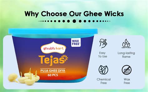 Shubhkart Tejas Pure Ghee Wicks for Pooja