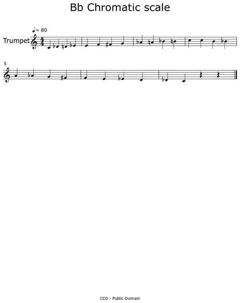 Bb Chromatic scale - Sheet music for Trumpet
