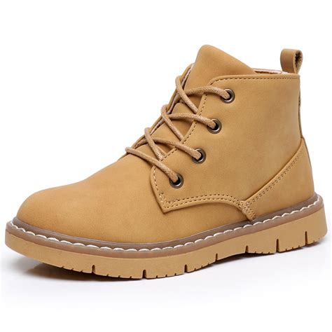 Ahannie Boys Boots Toddler Kids Work Boots Outdoor Casual Zipper Ankle ...