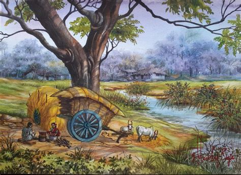 Indian Village Drawings & Sketches | Buy Indian Village Wall Art Online ...