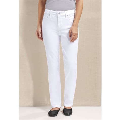 Women's White Denim Straight Leg Jeans - NorthStyle Women's Fashions