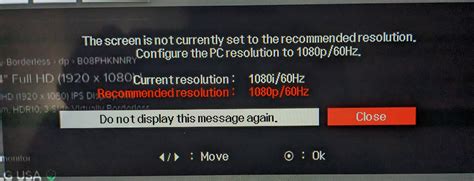Image result for Not Set to Recommended Resolution Message