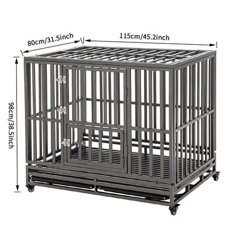 Buy KELIXU 46" Heavy Duty Dog Crate Large Dog Cage Metal Dog Kennels ...