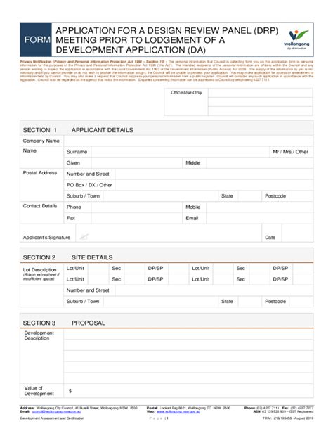 Fillable Online Application for a Design Review Panel (DRP) Meeting ...