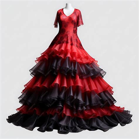 Colorful of Spanish Flamenco Dress Type Ruffled Gown Material Satin ...