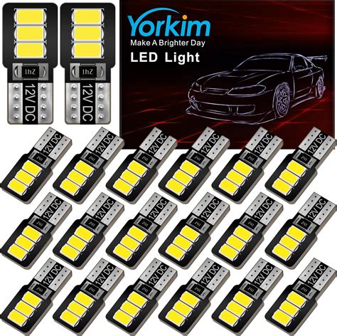 Amazon.com: Yorkim 20PCS 194 LED Bulb White, MINI SIZE 168 Led Bulb T10 ...