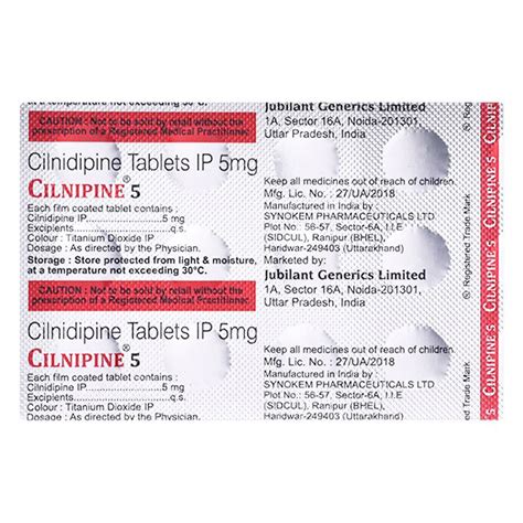 Cilnipine 5 mg Tablet | Uses, Side Effects, Price | Apollo Pharmacy