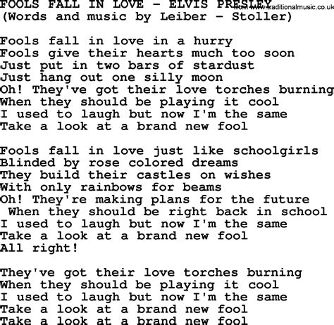 Fools Fall In Love by Elvis Presley - lyrics