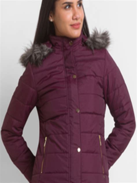 Buy SPYKAR Women Burgundy Parka Jacket - Jackets for Women 19659558 ...