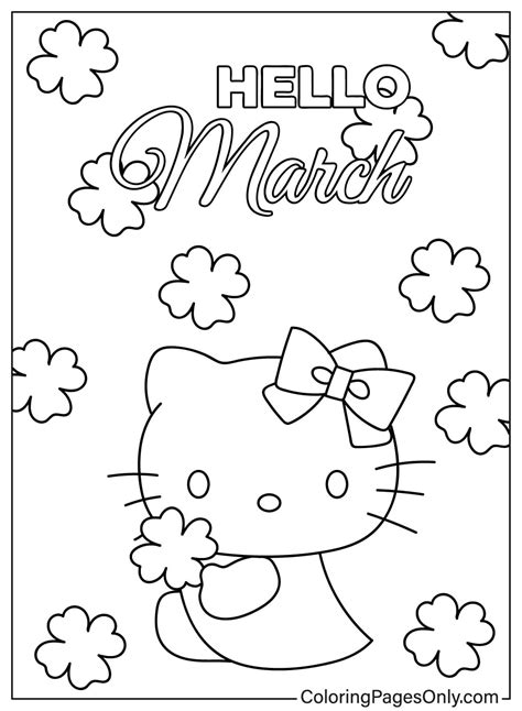 Kitty Hello Coloring Pages Printable Bunny Big Sketch Coloring Page