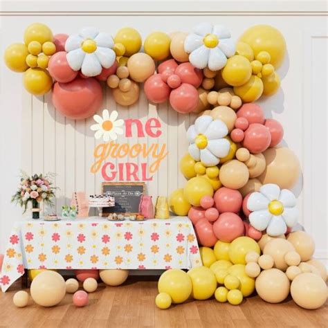 Buy Groovy Daisy Balloon Garland Arch Kit 143pcs for Boho Retro Spring ...