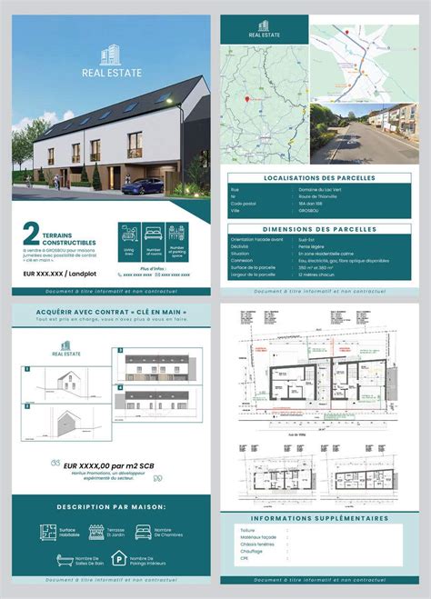 word template with an inviting and modern design for a four-page Teaser ...