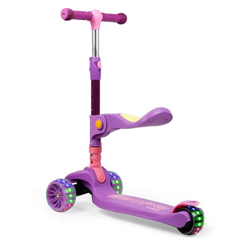 Kids Scooter Mini Aluminum 3 Wheels LED Light Up folding Kick Scooters ...