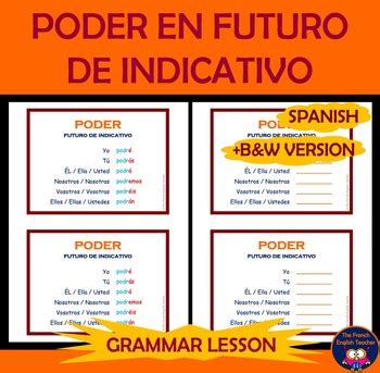 PODER en FUTURO DE INDICATIVO - lesson / worksheet on Spanish future tense