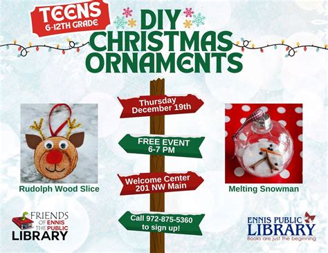 Teen Activity: DIY Christmas Ornaments, 201 NW Main St, Ennis, TX 75119 ...