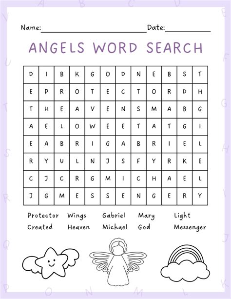 Angels Word Search for Kids - Out Upon the Waters