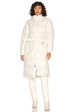 The North Face Nuptse Belted Long Parka in Gardenia White | REVOLVE