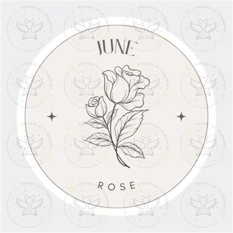 June Rose Birth Flower SVG, June Rose Birth Flower PNG, Instant ...