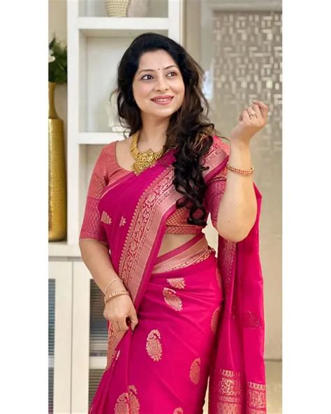 LINARO LIFESTYLES Soft Banarasi Lichi Silk Saree with Unstiched Blouse ...