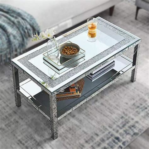 Amazon.com: Karl home Silver Coffee Table for Living Room, Modern ...