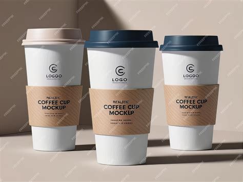 Floating paper cups mockup psd for coffee shop takeaway Packaging ...
