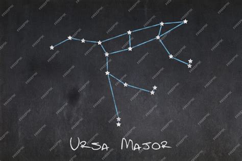 Blackboard with the ursa major constellation drawn in the middle ...
