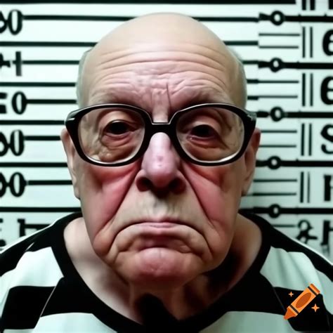 Photorealistic mugshot of a middle-aged man with distinctive features ...