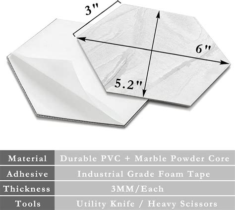 Buy AULIGET 72 Piece Hexagon Tile Peel and Stick Backsplash, White ...