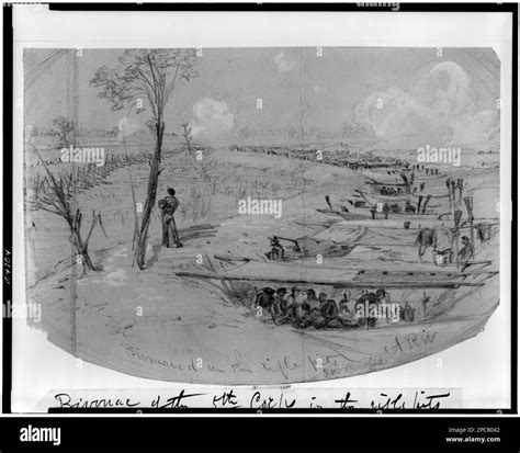 Bivouaced in the rifle pits 5th Corps. Morgan collection of Civil War ...