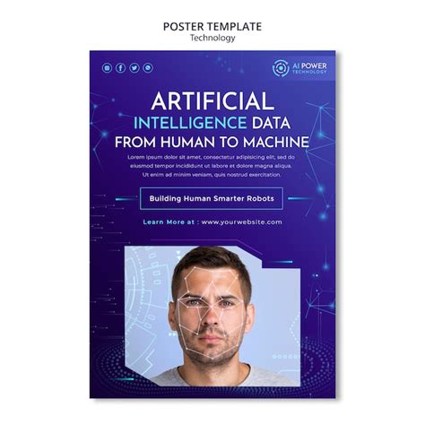 Technology poster template design | Free PSD